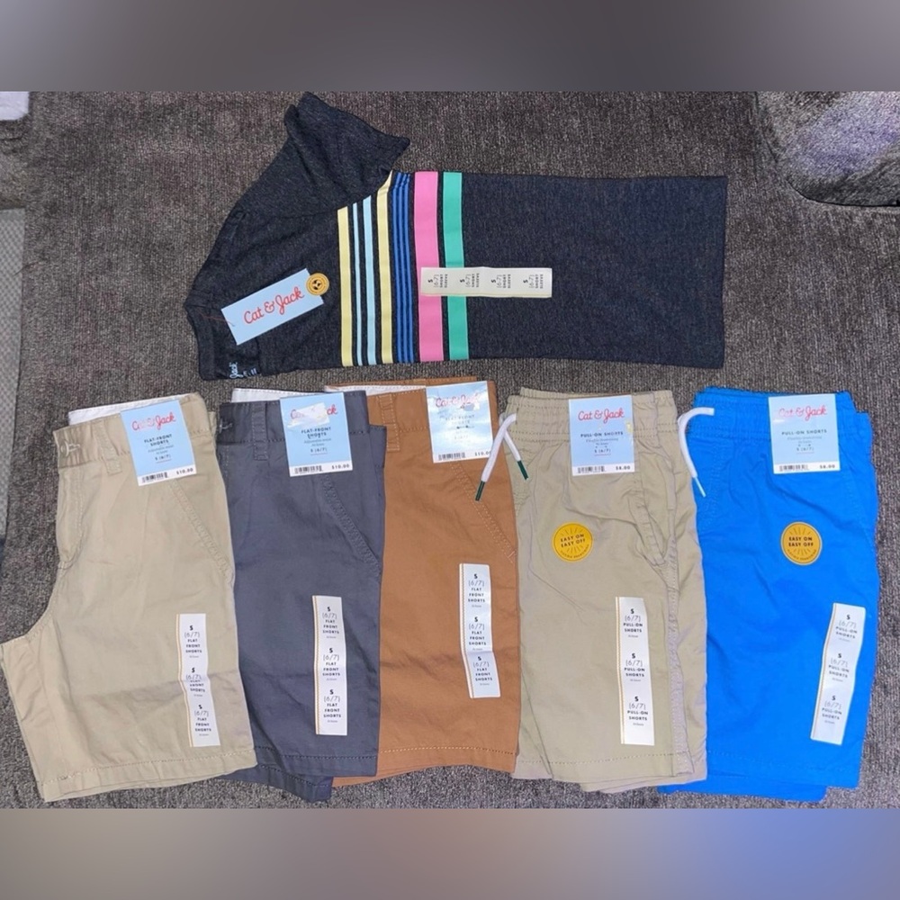 Brand New Size 6/7 Cat & Jack Shorts Lot Plus 1 Shirt